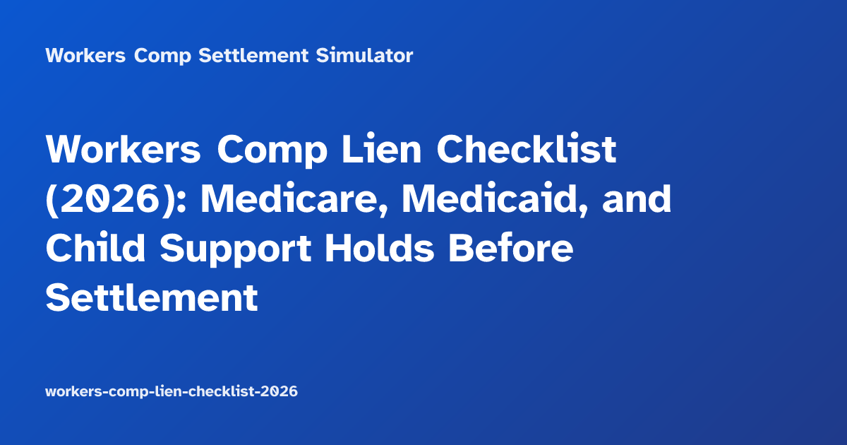 Workers Comp Lien Checklist (2026): Medicare, Medicaid, and Child Support Holds Before Settlement